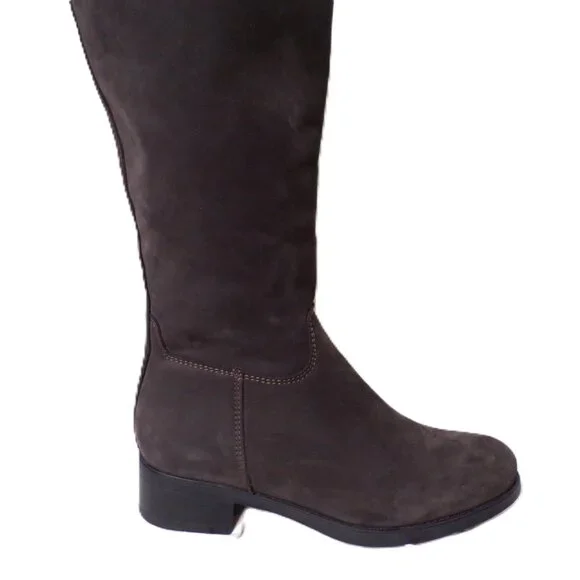 🆕 LA CANADIENNE Love Knee High Lined Waterproof Suede Boot 7 Gray - Picture 9 of 13